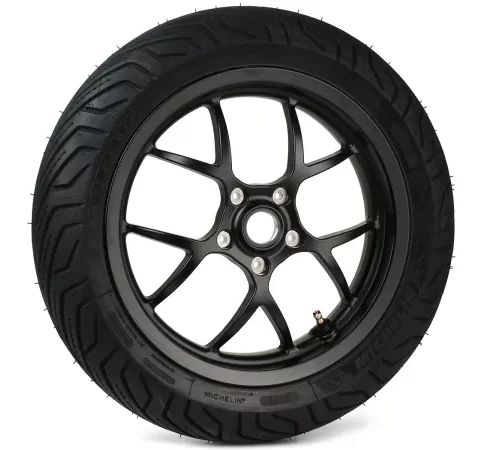 Komplettrad -BGM PRO SPORT 13 Zoll- MICHELIN City Grip 2 120/70-13 – Vespa GTS, GTS Super, ​GTV, Sei Giorni, GT 60, ​GT, ​GT L 125-300ccm – schwarz matt
