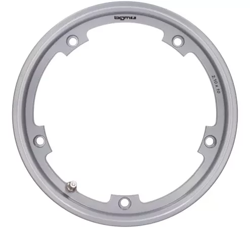 Felge -BGM PRO schlauchlos 2.10-10 Zoll Aluminium- Vespa (Typ PX) – Vespa Smallframe V50, 50N, Special, PV, ET3, PK50-125 (S/XL/XL2), Largeframe PX, T5, Sprint, Rally, GT/GTR, LML Star, Deluxe – Silbern mit Nut
