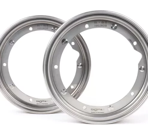 Felgen-Set -BGM PRO 2.10-10 Zoll- Vespa (Typ PX) – Vespa Smallframe V50, 50N, Special, PV, ET3, PK50-125 (S/XL/XL2), Largeframe PX, T5, Sprint, Rally, GT/GTR, LML Star, Deluxe – Edelstahl