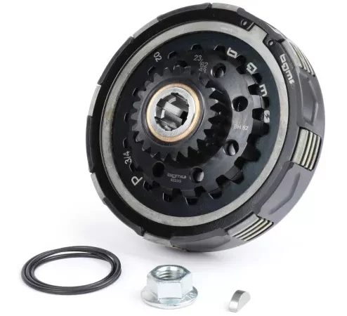 Kupplung -BGM Pro Superstrong 2.0 CR80 Ultralube SPORT Alu, Vespa Largeframe Typ Cosa2/FL- für Primärrad BGM Pro 62/63Z (geradeverzahnt)- (Typ mit Verzahnung für Kurbelwelle Pinasco 250/251) – 23 Zähne